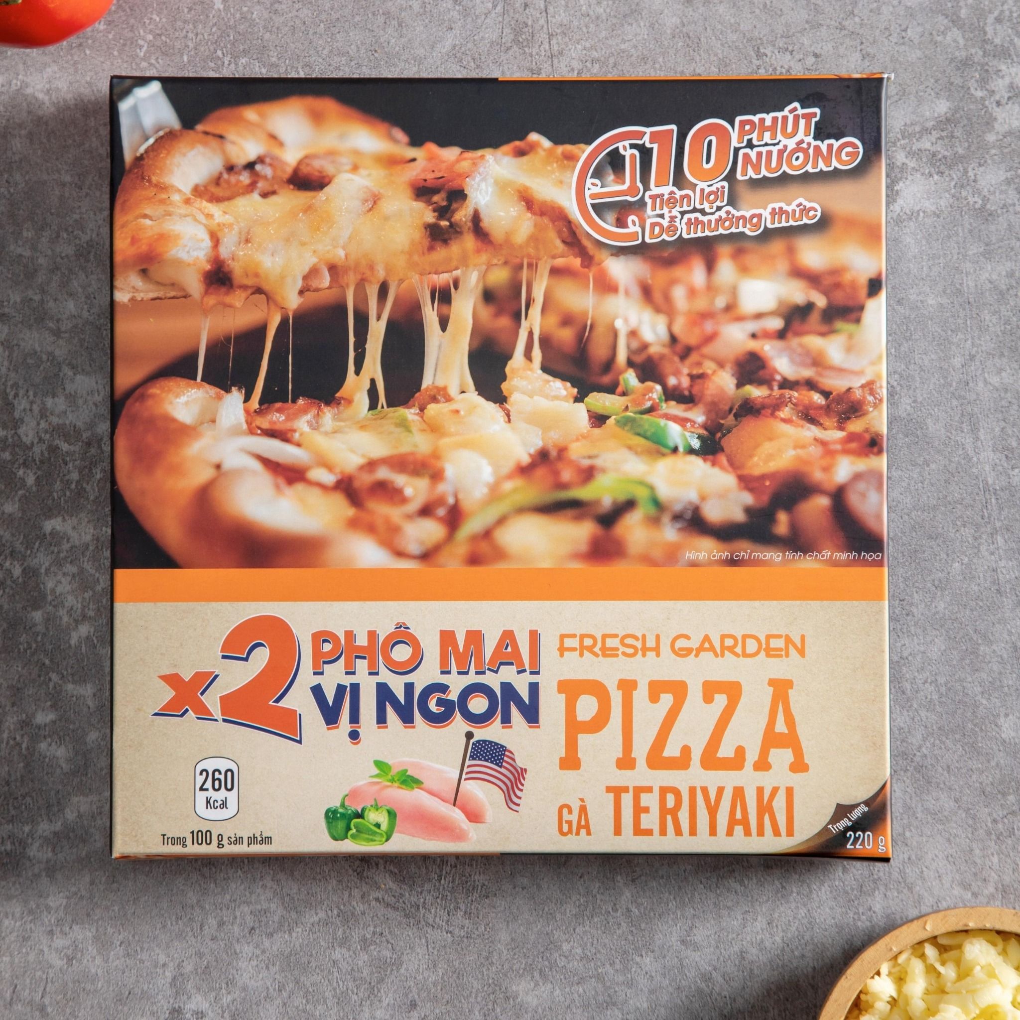 Bánh pizza gà teriyaki