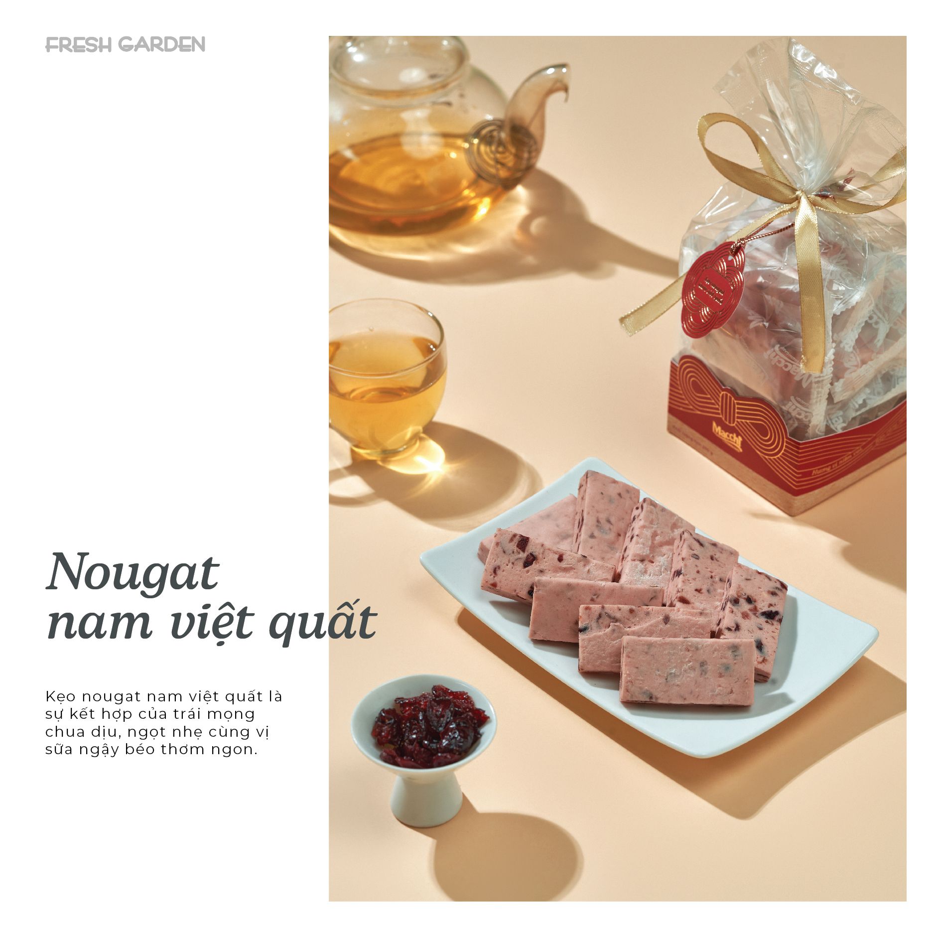 Kẹo nougat nam việt quất