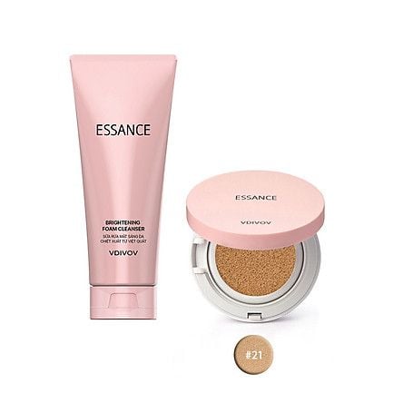 Combo Essance Britening Foam Cleanser và Veil Fit Cushion SPF50+ PA+++