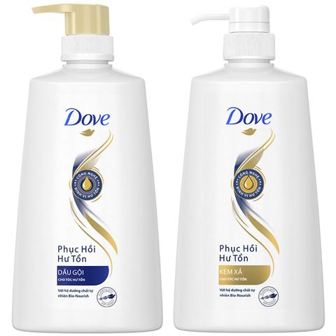 Combo Dove Phục Hồi Hư Tổn Dầu Gội 640g + Kem Xả 610g