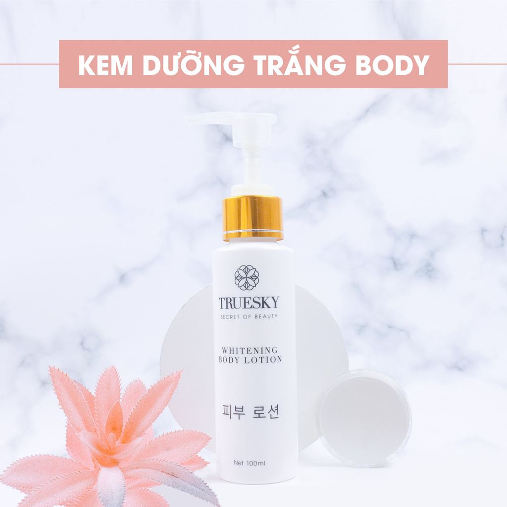 Bộ VIP02 sản phẩm tắm trắng toàn thân cấp tốc và dưỡng trắng da mặt Truesky