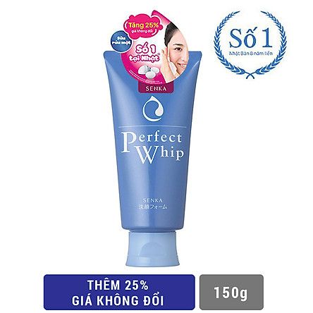 Sữa Rửa Mặt Tạo Bọt Chiết Xuất Tơ Tằm Trắng Senka Perfect Whip 14553 (150g)