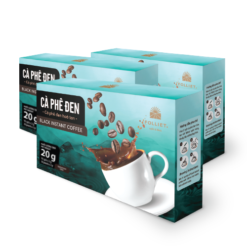 Cà phê đen hòa tan 1in1 (Instant Coffee 1 in 1) - Hộp 10 Tubes