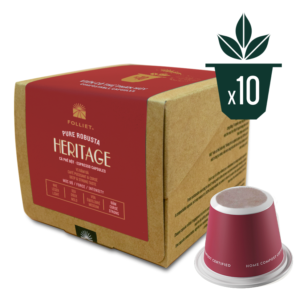 Cà phê Heritage Capsule Compostable (10 viên/hộp) - 60gr