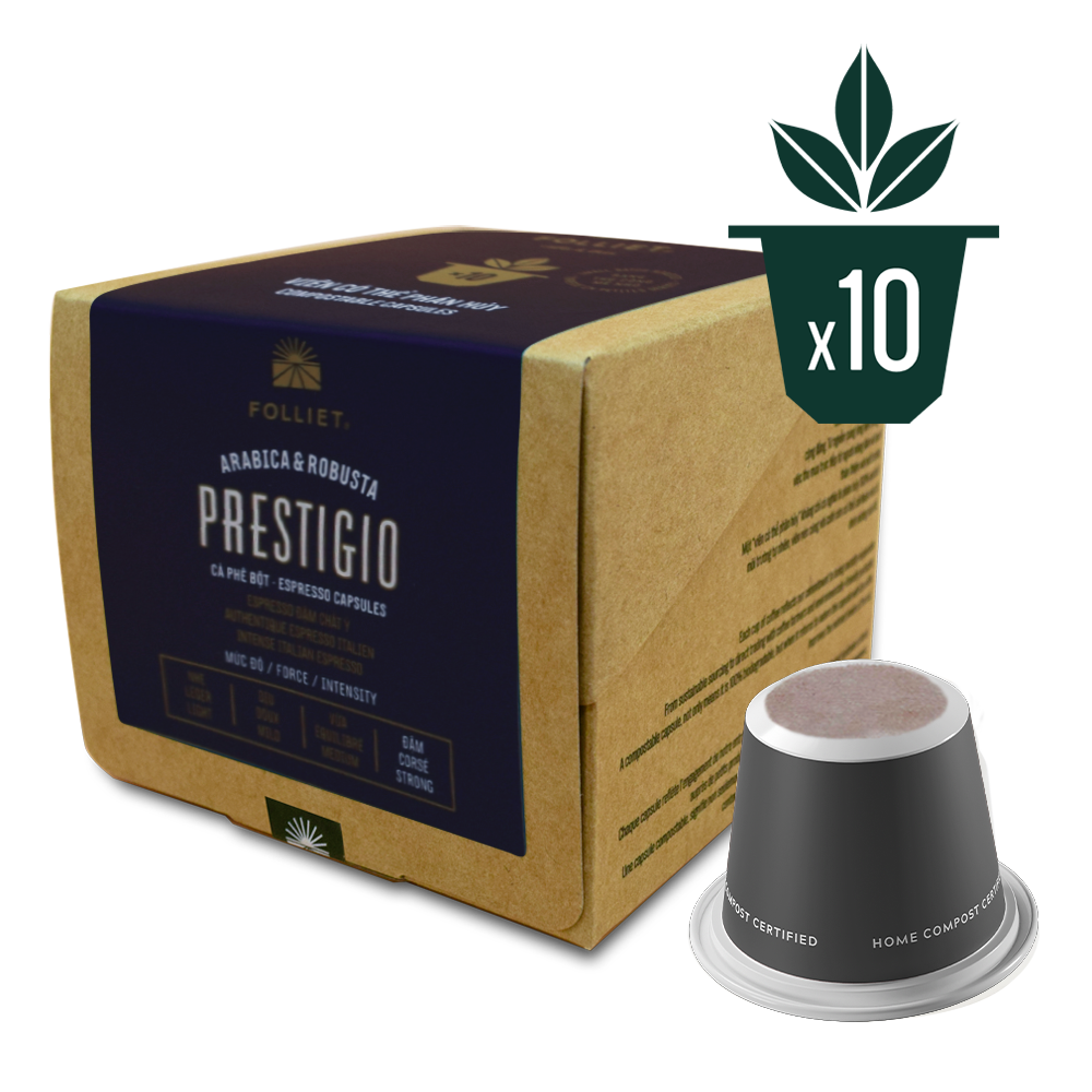 Cà phê Prestigio Capsule Compostable (10 viên/hộp) - 60gr
