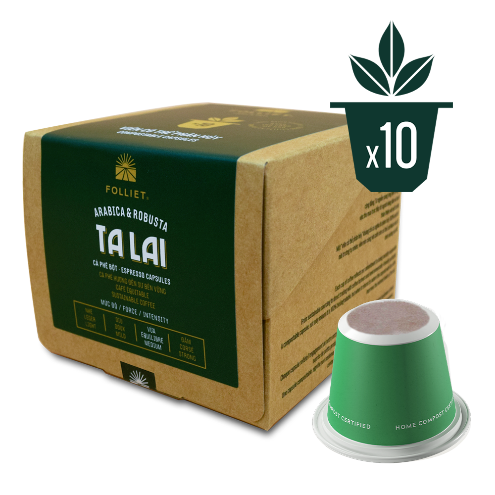 Cà phê Talai Capsule Compostable (10 viên/hộp) - 60gr