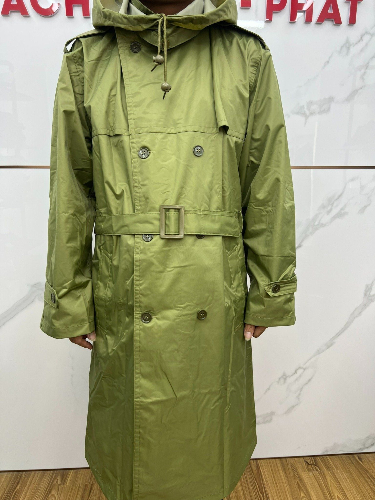  Áo mưa măng tô màu vàng oliu Công ty 26- áo mưa chất liệu bền chóng nước chống rét 3 size bộ 3 món 