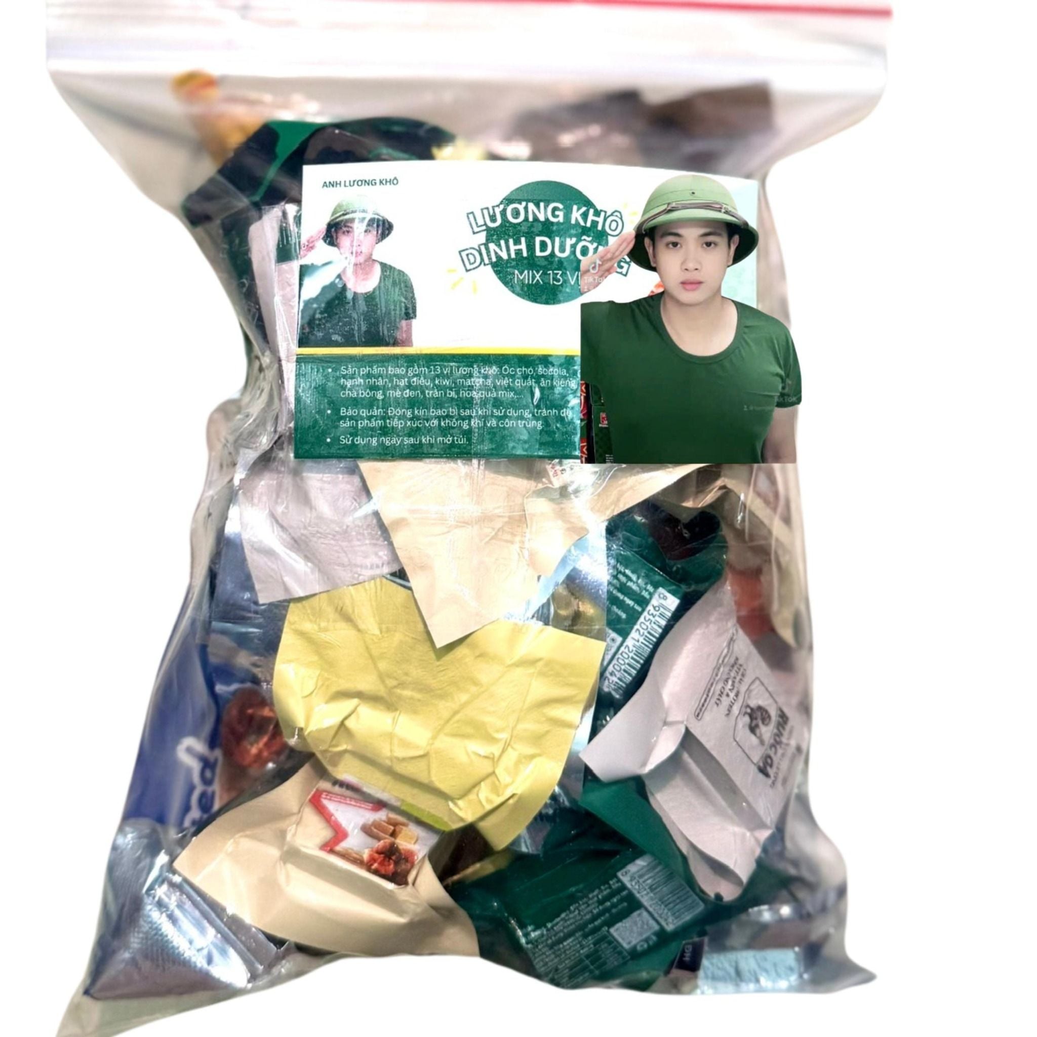  (Ăn thử) bộ 14 gói lương khô quân đội tốt cho sức khoẻ -tăng sức đề kháng -bổ dưỡng - tiện sử dụng 