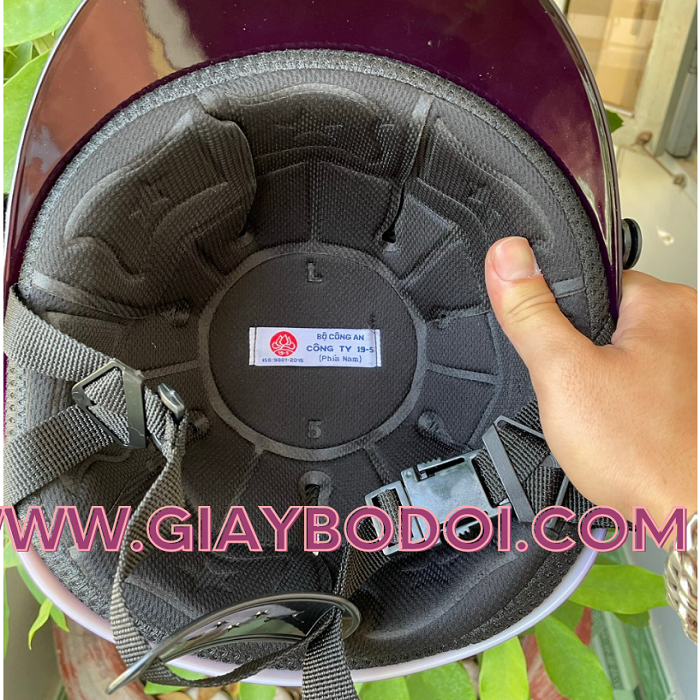  Mũ Bảo Hiểm Công a Nâu 2 Sọc - Không Kínhn 