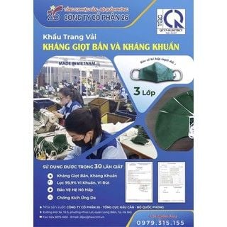 Khẩu trang Kháng Khuẩn QUÂN ĐỘI TÁI SỬ DỤNG 30 LẦN