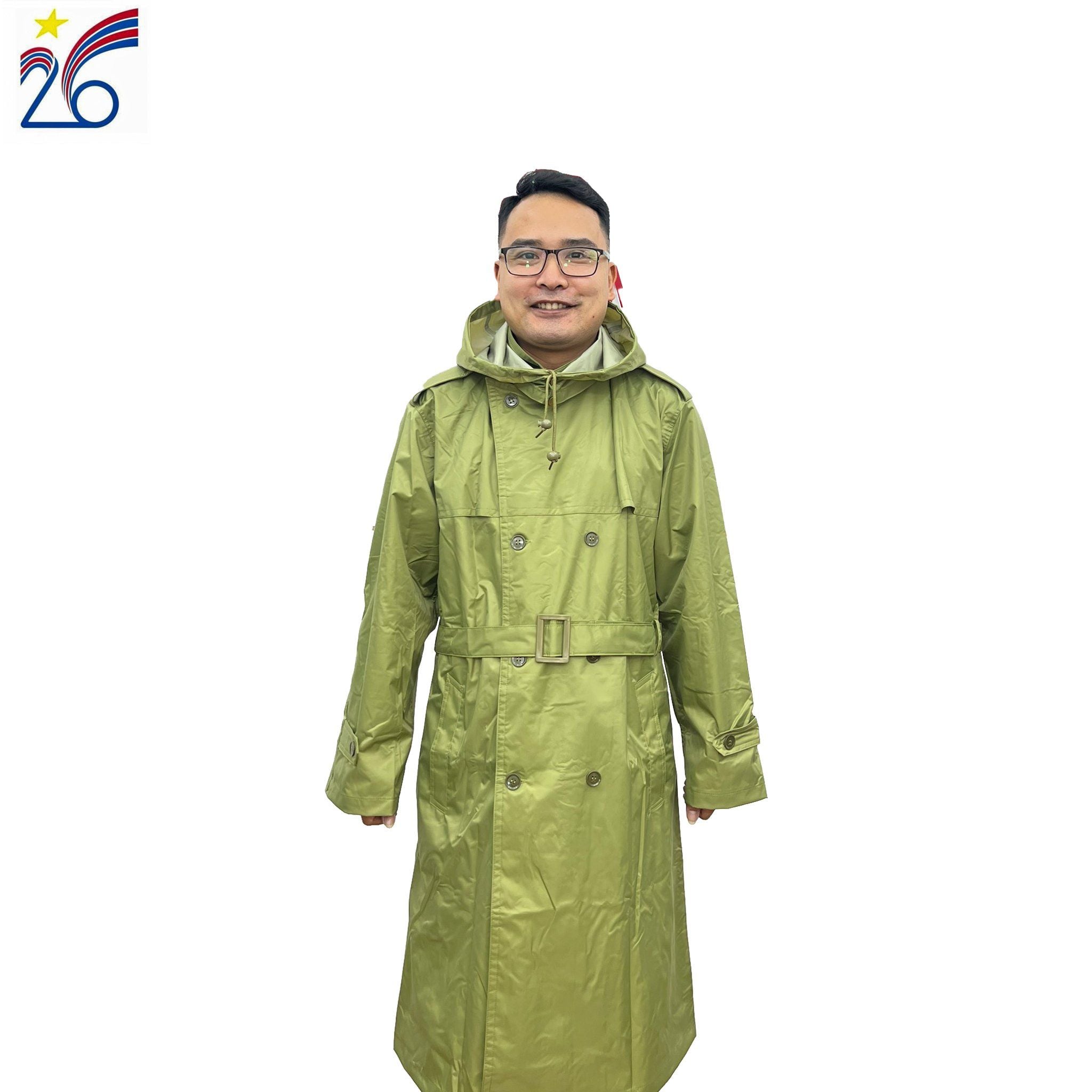  Áo mưa măng tô màu vàng oliu Công ty 26- áo mưa chất liệu bền chóng nước chống rét 3 size bộ 3 món 
