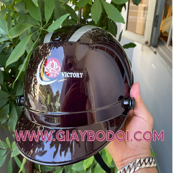  Mũ Bảo Hiểm Công a Nâu 2 Sọc - Không Kínhn 