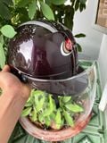  Mũ Bảo Hiểm Công An Nâu  2 Sọc (Có Kính) 