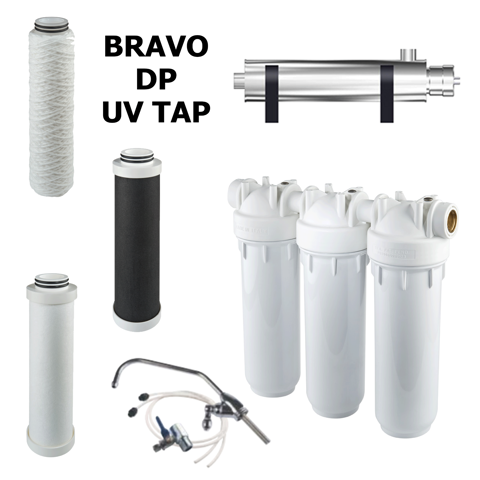  Bộ lọc và khử trùng Atlas Filtri uống trực tiếp - BRAVO DP UVTAP - chính hãng Châu Âu 