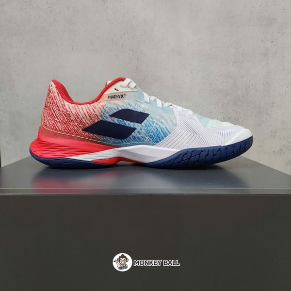  Giày Pickleball Babolat Jet Mach 3 All Court Men - Trắng / Đỏ / Xanh 