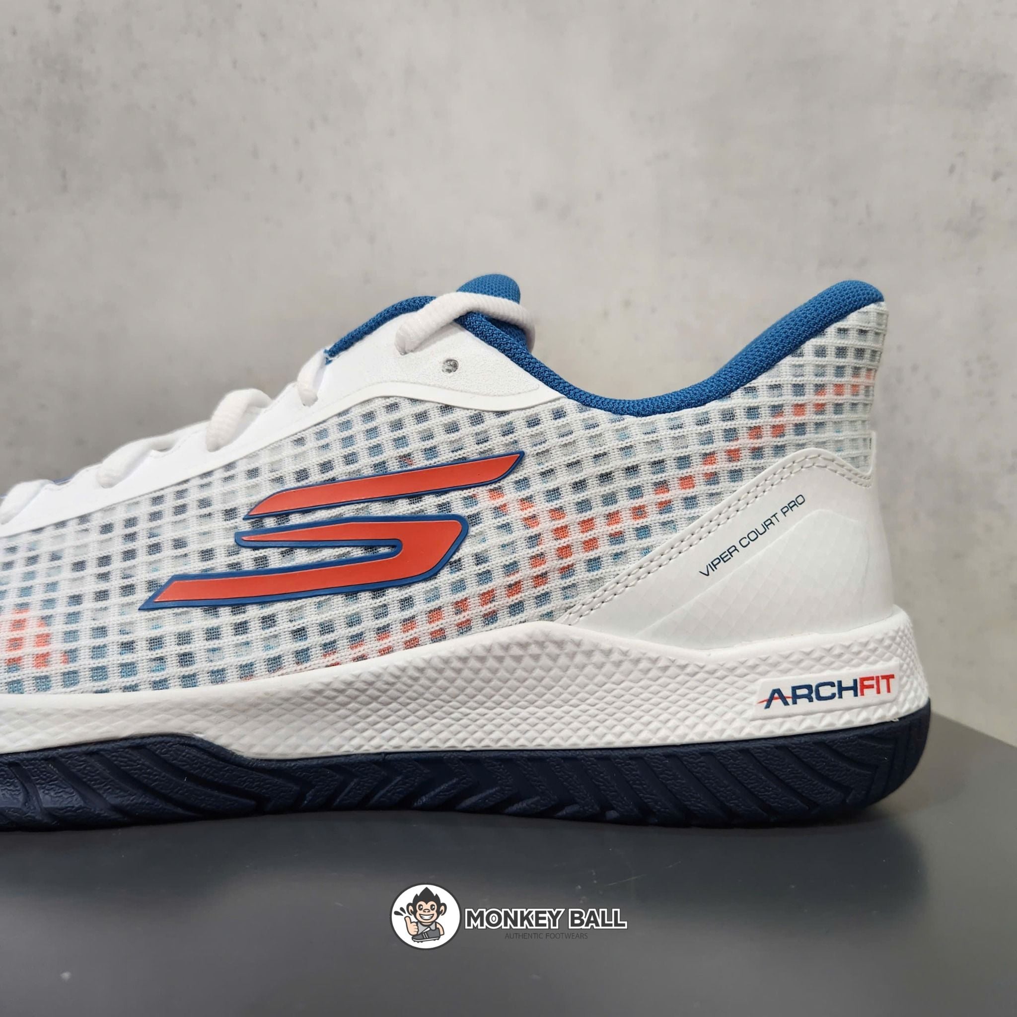  Giày Pickleball Skechers Viper Court Pro - Trắng / Xanh / Đen 