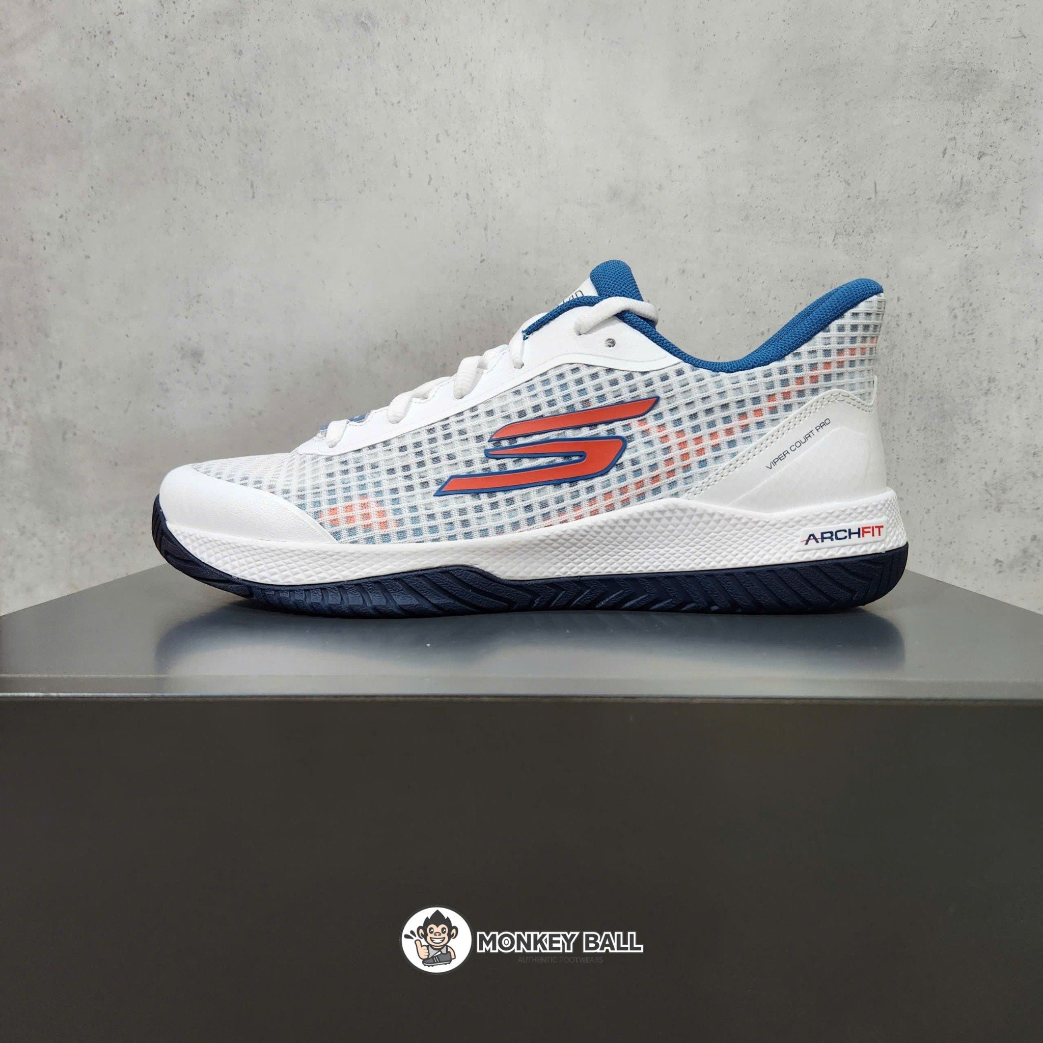  Giày Pickleball Skechers Viper Court Pro - Trắng / Xanh / Đen 