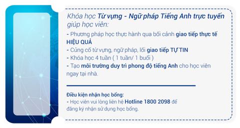  VOUCHER KHÓA HỌC NGỮ PHÁP - TỪ VỰNG TIẾNG ANH TRỰC TUYẾN 