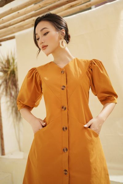  Váy thiết kế LIIN.VN màu cam 