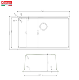 Chậu Rửa Bát 1 Hố Konox TARI 7648SR