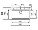 Chậu Rửa Bát 1 Hố Konox Terra 790S Grey