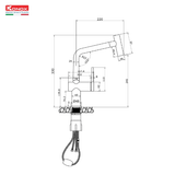 Vòi Rửa Bát Dây Rút Konox Volta Chrome