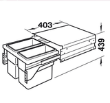 Thùng Rác Đôi Gắn Cánh Tủ 600mm Hafele 502.73.902