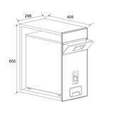 Thùng Gạo Mặt Gương Đen 300mm Hafele 549.32.991
