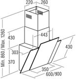 Máy hút mùi kính vát Cata PODIUM 600 XGBK