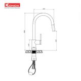 Vòi rửa bát kéo rút Konox Alto Nickel
