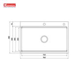 Chậu rửa bát 1 hố Konox KN7650TS