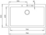 Chậu rửa bát đá 1 hố Teka FORSQUARE 72.40 TG Grey