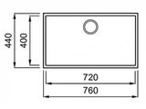 Chậu rửa đá Konox 1 hố Naros 760S Grey