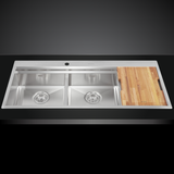 Chậu Rửa Bát Inox 2 Hố Malloca MS 1162R