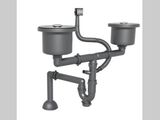 Chậu rửa bát đá Konox 2 hố cân Veloci 760D Grey