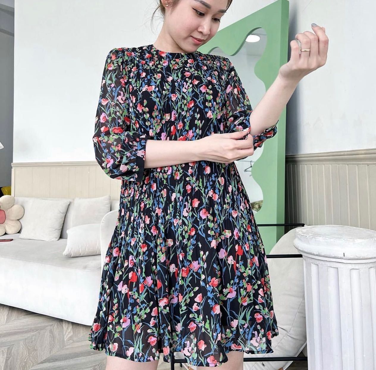 ĐẦM HOA NHÍ XANH ZARA 4472