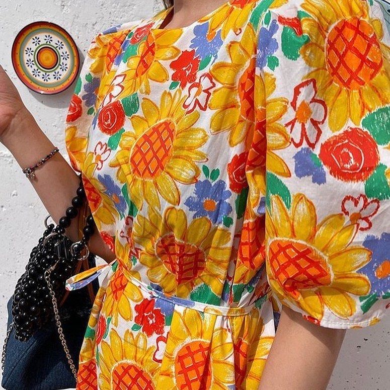 Váy bé gái hoa hướng dương vàng XHN611  MixASale