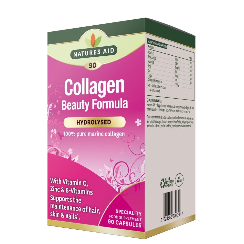 Viên uống bổ sung collagen Natures Aid Collagen Beauty Formula (90 viê
