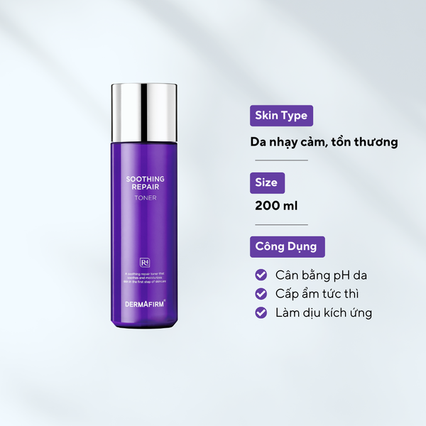 Soothing Repair Toner R4 - Nước cân bằng phục hồi cho da tổn thương giãn mao mạch 