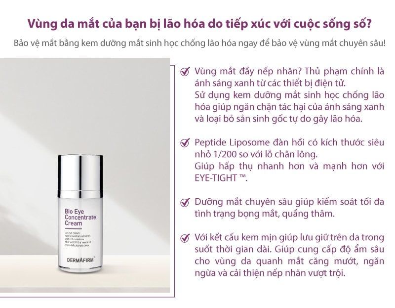  Bio Eye Concentrate Cream - Kem xóa nhăn và giảm thâm vùng mắt 