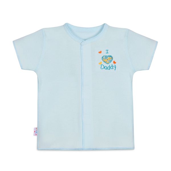  ÁO SƠ SINH CỔ TIM MÀU TAY NGẮN 0416 