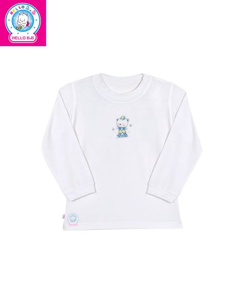  Áo cổ bo trắng tay dài Bamboo AL0068 