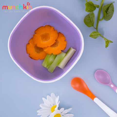  Bộ 2 bát chống trượt Munchkin (hồng - tím) 