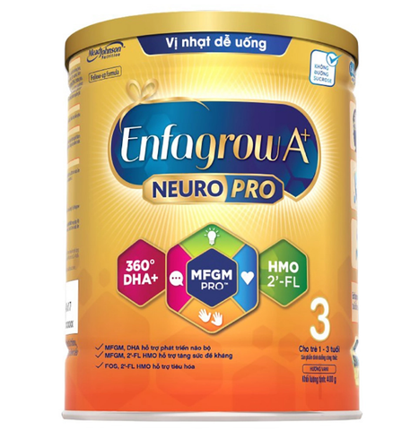  Sữa bột Enfagrow A+ Neuropro 3 vị nhạt 400g (12-36 tháng) 