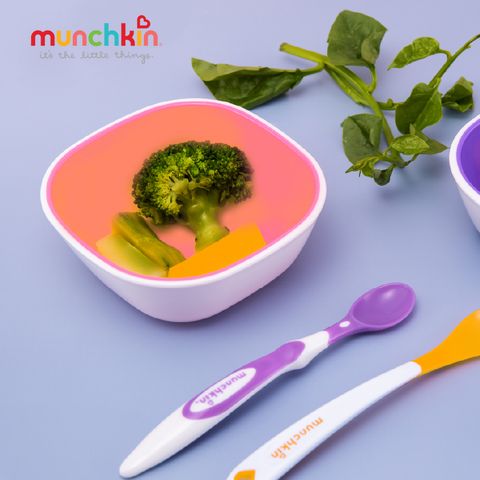  Bộ 2 bát chống trượt Munchkin (hồng - tím) 