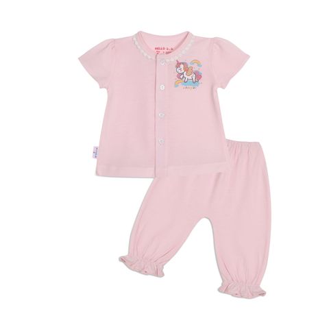  Bộ sơ sinh cài giữa viền ren bé gái tay ngắn 1316 - HELLO BnB 