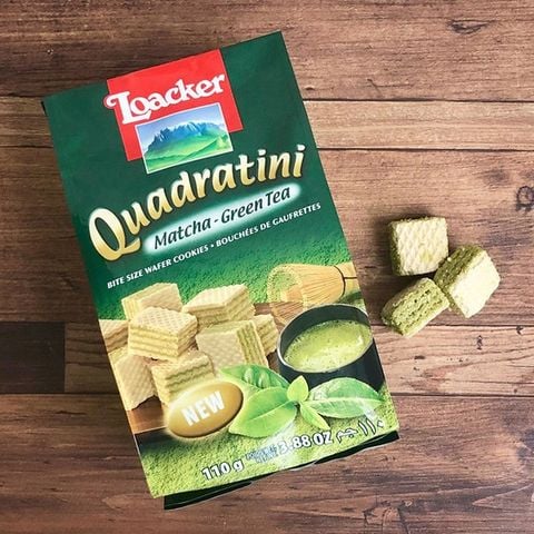 Bánh xốp quadratini kem trà xanh Loacker 110g 