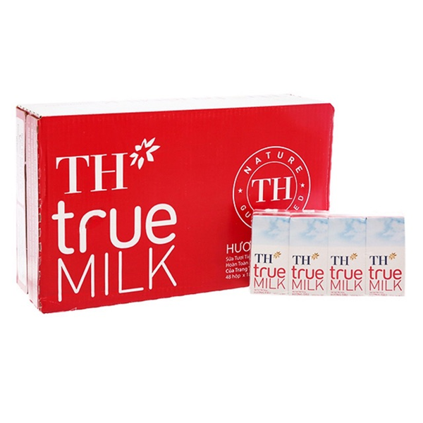  Thùng 48 hộp Sữa Tươi TT TH true MILK Hương Dâu 180ml 