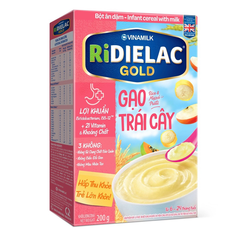  Bột ăn dặm Ridielac Gold gạo trái cây 200g 