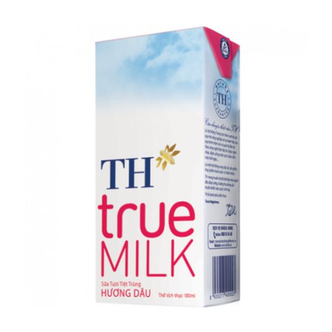  Thùng 48 hộp Sữa Tươi TT TH true MILK Hương Dâu 180ml 